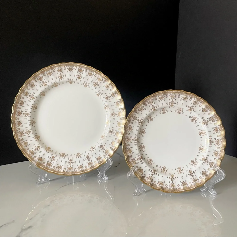Fleur De Lys Gold Salad & Bread Plate by Spode